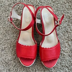 Vionic Women's Red Wedges Sandals size 11